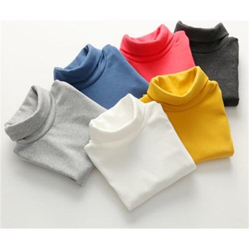 Autumn Winter Children Turtleneck Kids Sweaters 10 Solid Colors Girls Sweater Boys Pullover Basic Shirt 2-10 years AA3051