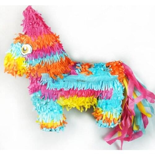 Pinata Rainbow Donkey Shape Game Props Sugar Beat Creative Decoration for Children Birthday Party