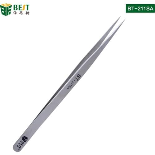 211SA Stainless Steel Eyebrow Tweezer False Eyelash Extension Auxiliary Repair Tools Hyperfine High Precision Anti Acid Tweezers