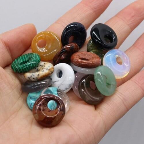 Natural Stone Pendant White Jade Picture Stone Macroporous Charms for Jewelry Making DIY Necklace Bracelet Earring Accessories