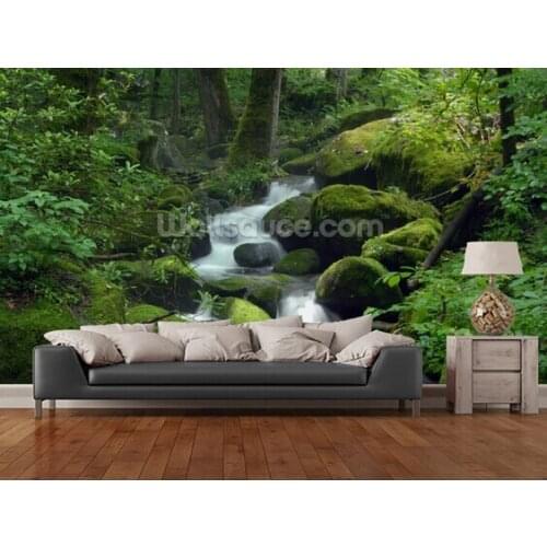 Custom wallpaper.Mossy Waterfall wallpaper murals for the living room bedroom kitchen background wall waterproof PVC wallpaper