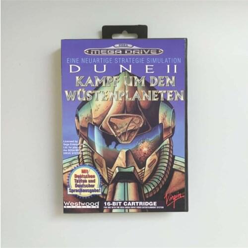 Dune II 2 Battle for Arrakis - EUR Cover With Retail Box 16 Bit MD Game Card for Sega Megadrive Genesis Video Game Console