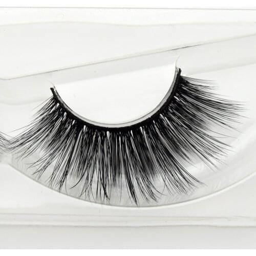 Visofree 1 Pair Thickness Soft Faux 3D Silk Lashes Eyelash Handmade Extensions Makeup False Lashes New Arrival Silk-D12