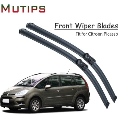 1Set Rubber Car Front Wiper Blade Kit For Citroen C4 C3 Picasso MK1 MK2 2018 2017 2016-2006 Original Replace Strip Accessories