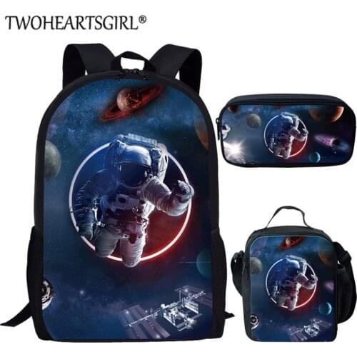 Twoheartsgirl Solar System Design Schoolbag Children Boys Girls Book Bag Star Tours Primary Backpack 3in1 Mochila Escolar