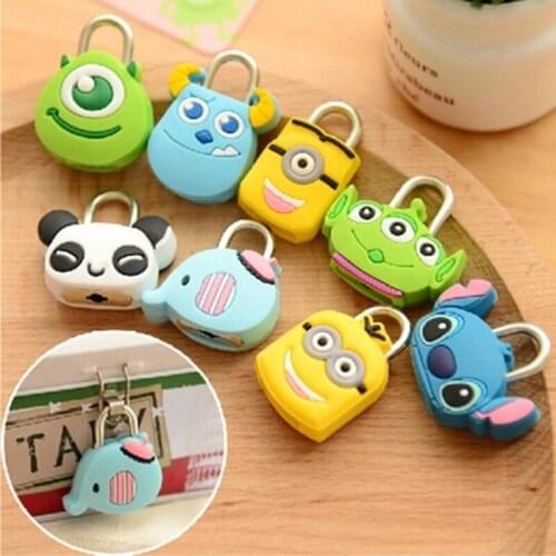 Cute Creative Mini Cartoon Silicone Metal Luggage Suitcase Lock Padlock Backpack Handbag Suitcase Drawer Cabinet