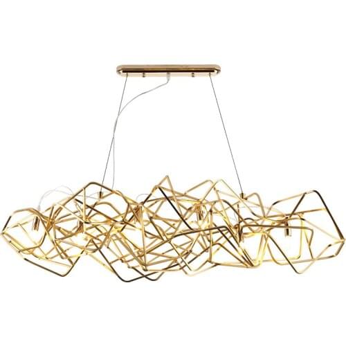 Modern Led Chandelier Creative Bedside Hotel Lobby Kitchen Decor Home Hanging Lamp Stair Aisle Gold Aluminum Pendant Chandelier