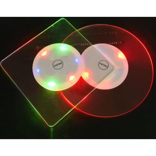 Led Light Cockta Luminous Flash Bottle Cup Mat Coaster Home Party Bar Decor LED Light Sticker Flash Base,Illuminated Base Light