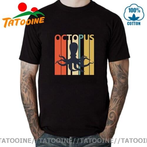 Tatooine Vintage 1980s Clothing Letter Print Octopus T shirt Cute Animal Lover Gift Tee shirt Funny Cuttlefish T-shirts Hot sale