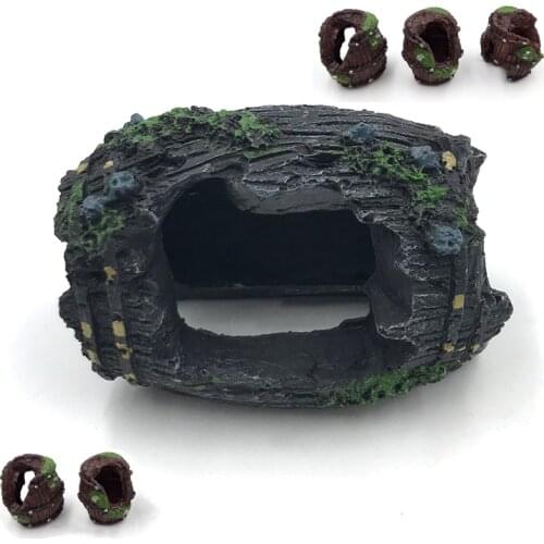 Aquarium Decoration Fish Tank Decoration Ornament Imitation Barrel Fish House Shrimp Nest Resin Cave Aquarium Decor