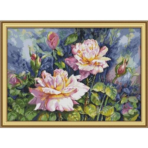 2020 New Vintage rose Paintings Counted Printed On Canvas 14CT 11CT DMC Cross Stitch Pattern Embroider kits DIY Needlework Sets