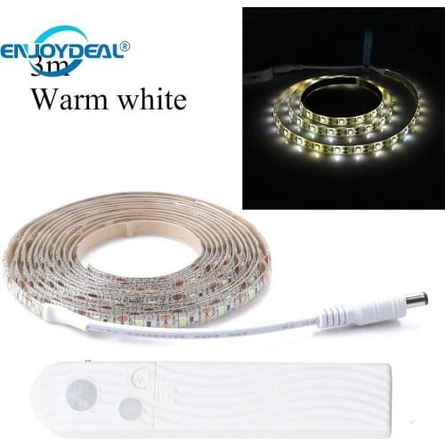 Waterproof LED Strip PIR Motion Sensor 1M 2M 3M 2835 SMD Night Light Battery Power For Wardrobe Closet Cabinet Stairs