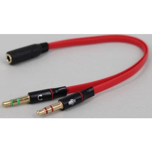 High Quality 3.5mm Audio Split Cables Dual 2 Male to Female Plug Jack Stereo Audio Headset Mic Y Splitter Cable Red/Black/White