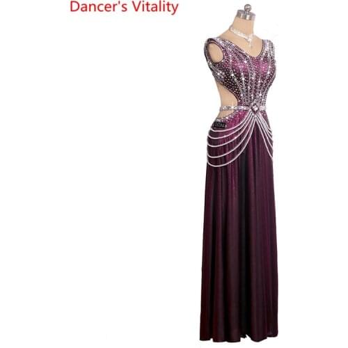 Belly Dance Dress Female Belly Dancing Fringe Skirt Sequin Flashing Diamond Custom Adult Professional Competition Dance Wear