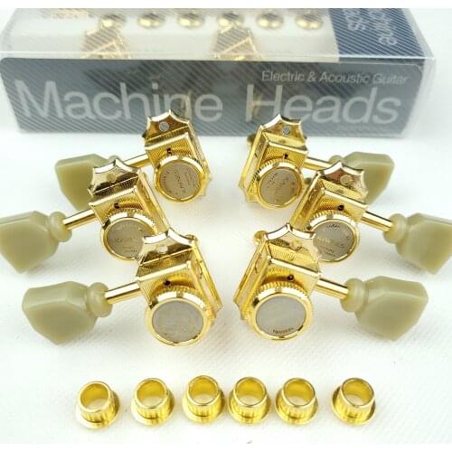 1 Set 3R3L Vintage Deluxe Locking Electric Guitar Machine Heads Tuners For LP SG Electric Guitar Gold Tuning Pegs