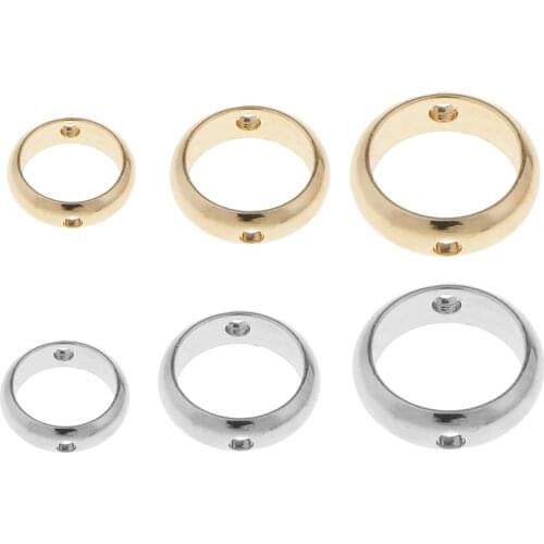 10 Pcs Metal Beads Circle Rings With Double Hole DIY Jewelry Making