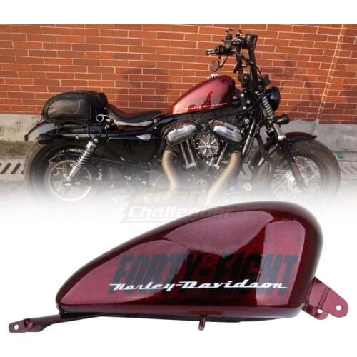 14.4L Customize Steel King Motorcycle Gas Fuel Tank For Harley Sportster Iron XL 48 883 1200 Forty-eight 2004-2018