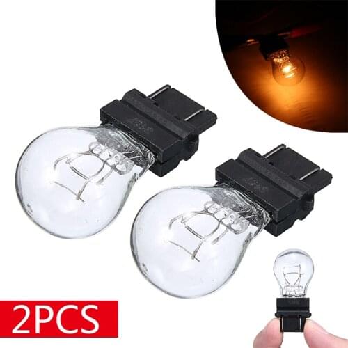 2pcs P27 7W 3157 Amber Tail Brake Backup Reverse Light Turn Signal Lamp Bulb For Car Auto Truck Motorcycle Boat RV Trailer