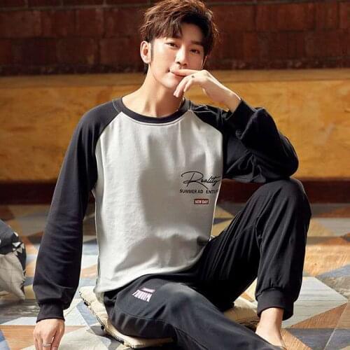 2020 Winter Pajamas Men Cotton Sleepwear Pajama Set Cartoon Pijama Hombre Invierno Casual Sleep&Lounge Pyjama Plus Size Pijama