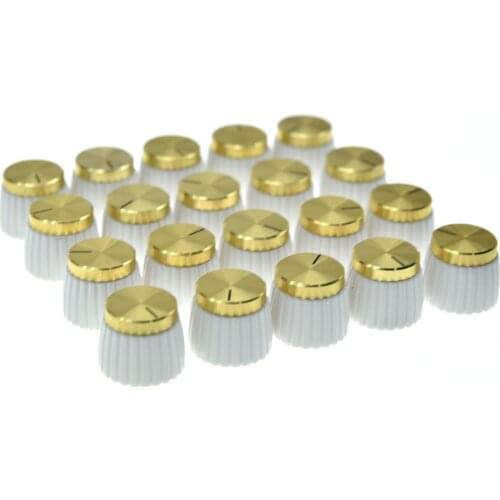20x Guitar AMP Amplifier Knobs Black w/ Black Cap Push on Knob fits Marshall AMP 20 pieces White W/ Chrome Cap knob