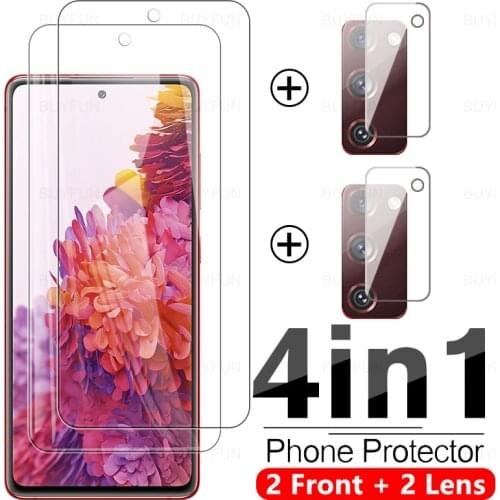 4in1 Tempered Glass Case For Samsung S20 FE 4G 5G Camera Lens Protective Film For samsung galaxy S20 S 20 S21 FE Glass Cover