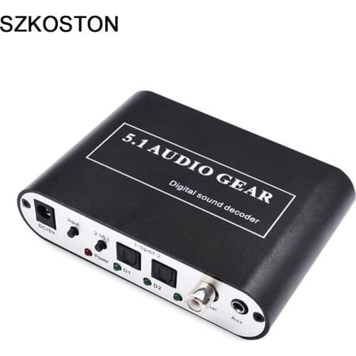 5.1 Audio Decoder Digital Sound DTS/AC3/PCM Optical to Stereo Surround Analog HD 2 SPDIF Ports for XBOX 360 HD Players/DVD