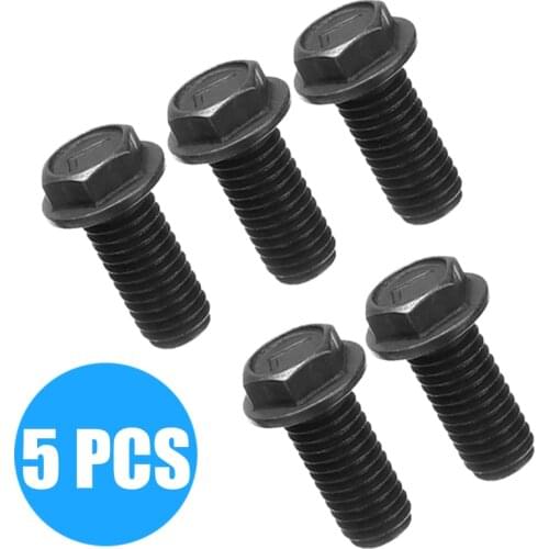 5pcs Black Metal Screw Saw Blade Bolt M8 x 18mm Left Hand Thread Hex Head Flange Tool Parts Nut & Bolt Sets