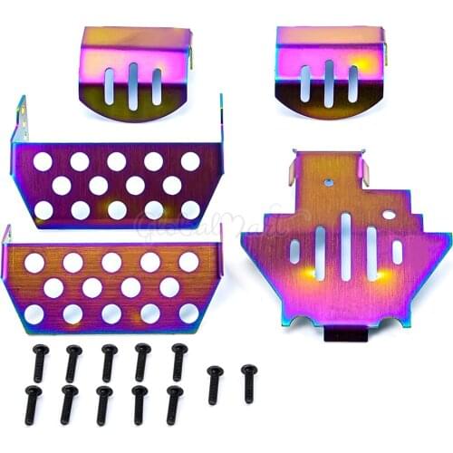 5Pcs/Set Stainless Steel Chassis Armored Protection Skid Plate for Traxxas TRX-4 TRX4 Defender RC Car Protection Board Parts