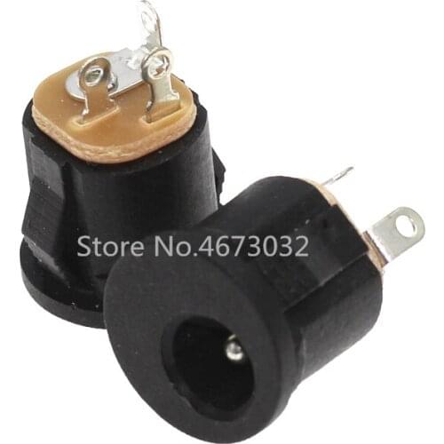 500pcs DC-022K 5.5*2.1mm DC power socket Round hole plug 5.5x2.1 DC connector Panel installation DC-022 With card slot