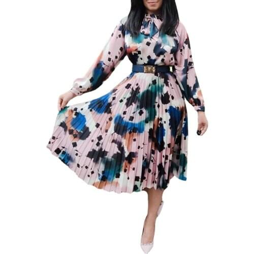 African Dresses for Women African Women 2021 New Arrival Summer Long Sleeve Printing Dress African Clothes