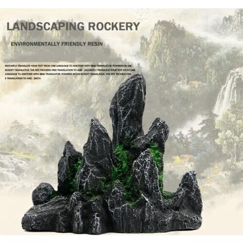 Fish Tank Aquarium Furniture Decoration Potted Bonsai Decoration Beautification Rockery Micro-landscape Resin Crafts