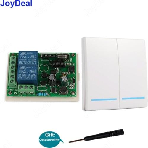 433 MHz Wireless Remote Control Switch AC 110V 220V 2 CH 86 Wall Panel Transmitter RF Relay Receiver Led Light Lamp Smart Switch