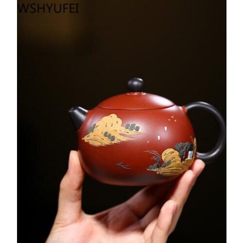 Yixing tea pot purple clay filter Xishi teapots beauty kettle Dahongpao Raw ore Handmade Tea set authentic Tie Guanyin 220ml