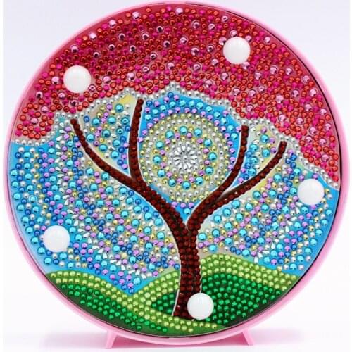 DIY Diamond Painting Lamp LED Full Drill Special Shaped Diamond Painting Tree Modeling Lamp Table Desk Home Decoration