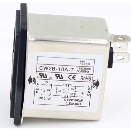 Power Filter CW2B-10A/6A/3A-T(003) Fuse with Big Switch