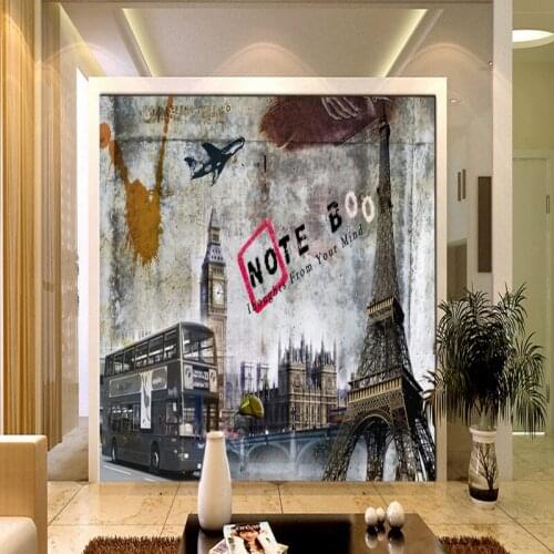 Dropship Custom Photo Wallpaper European American Style Retro Architecture Background Wallpaper Restaurant TV Backdrop Mural