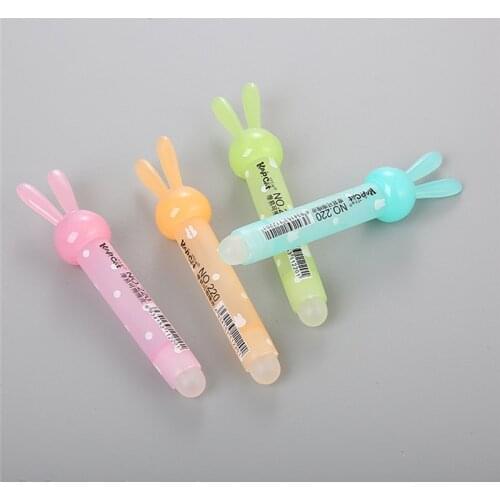 Kawaii Colourful Rabbit Eraser For Pencil Erasable Pen Cute Erasers School Office Supply Stationery Gift for Kids C26