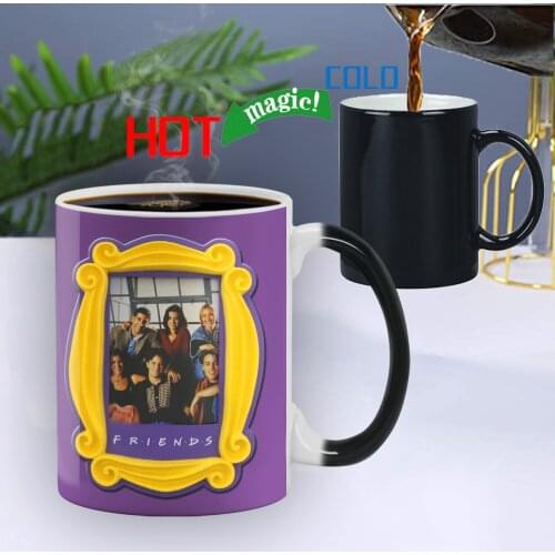 New Friends I'll Be There For You 350ml Ceramic Mugs Leisure Beer Bar Coffee Magic Color Changing Cup Birthday Surprise Gift