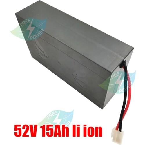 Lithium 51.8V 15Ah li ion battery pack 52V 48V with 14S BMS for 1500W motor electric bicycle scooter + 2A charger