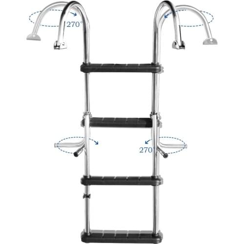 Boat Accessories Marine Escalator 4 Step Telescoping Boat Ladder Stainless Steel Inboard Rail Dock Siwmming Ladder