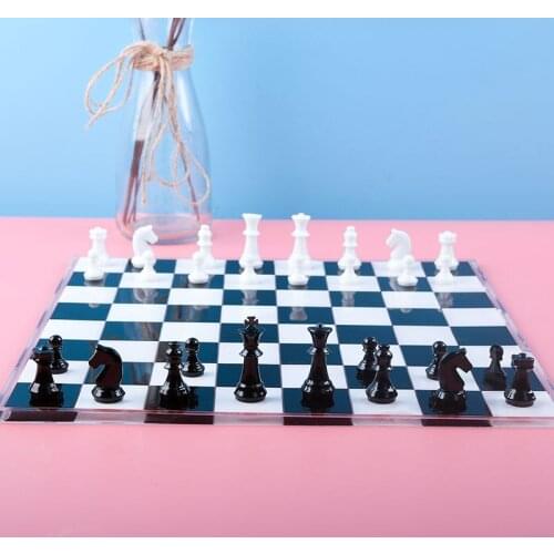 International Chess checkerboard Resin Silicone Mould Crystal Epoxy handmade Chess Jewelry Accessories pendant Silicone molds