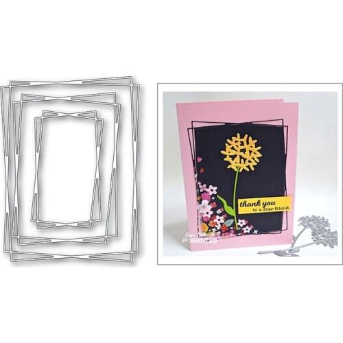 Layered Rectangle Nesting Frame 2020 New Metal Cutting Dies for Scrapbooking and Card Making Background Embossing Craft No Stamp