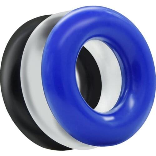 Soft Stretchy Cock Donut Rings Waterproof Silicone Ring Bands Relax- Assorted Pack of 3 Seamless Same Size Different Color Toys
