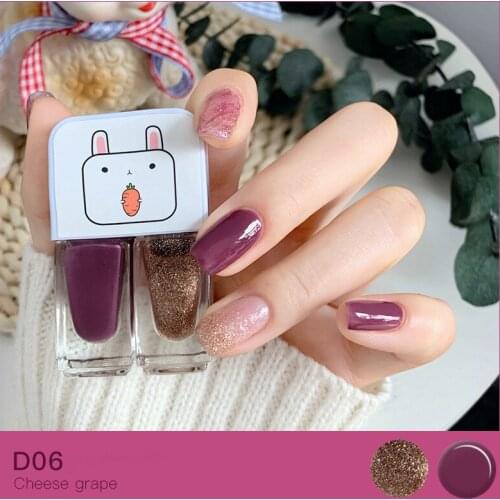 Water-based Nail Polish Set Two Bottles No-bake Set Bright Scrub Can Tear Gemini Woman Girl Cute Nail Polish Manicure Tools