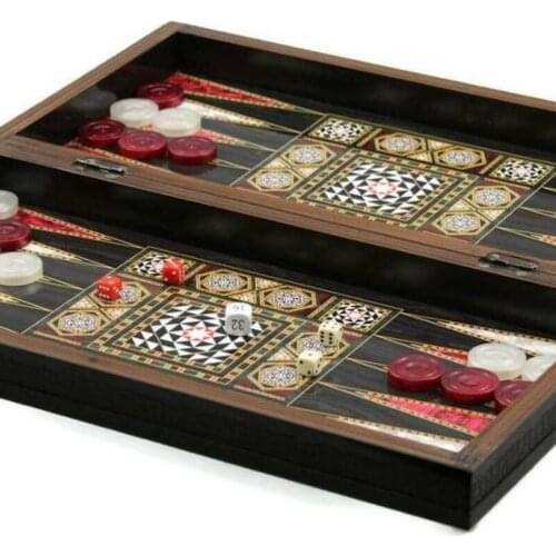Backgammon with Checkers Outside Wooden Backgammon Board Gift for Men Chess Checker Board Game Gift for Godparents