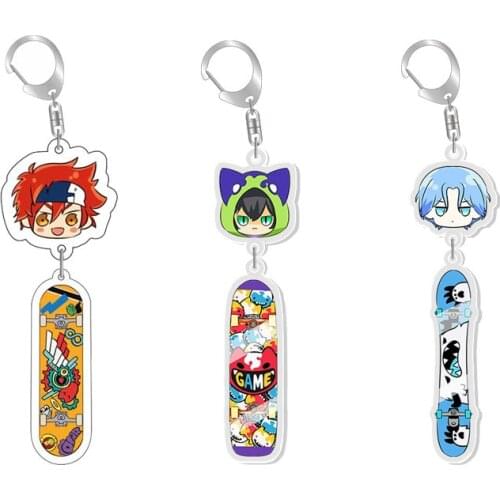 Newest Anime SK8 The Infinity Key Chains Reki Kyan Langa Hasegawa Cosplay Acrylic Double Sided Keychain Keyring Pendant Prop