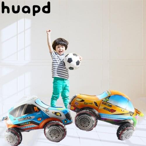New 3D Assembled Car Aluminum Foil Balloon Baby Birthday Decoration Boy Car Party Supplies Air Ball