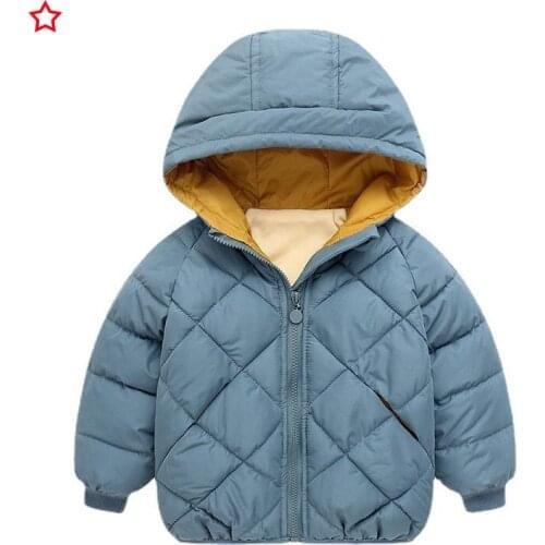 Autumn winter childrens cotton-padded clothes baby thick hooded jackets Korean down padded jackets short childrens clothing