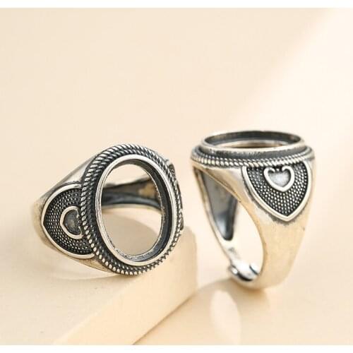 12*16mm 925 STERLING SILVER Semi Mount Bases Blanks base blank Pad men ring Setting jewelry findings (without stone) A5388