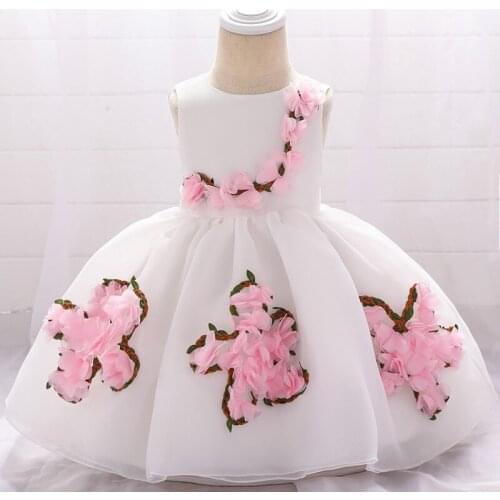 Princess Petal Flower With Hemp Rope Stiff Yarn Cotton Lining Sleeveless 1 2 years Baby Girls Dress Bebe Clothes